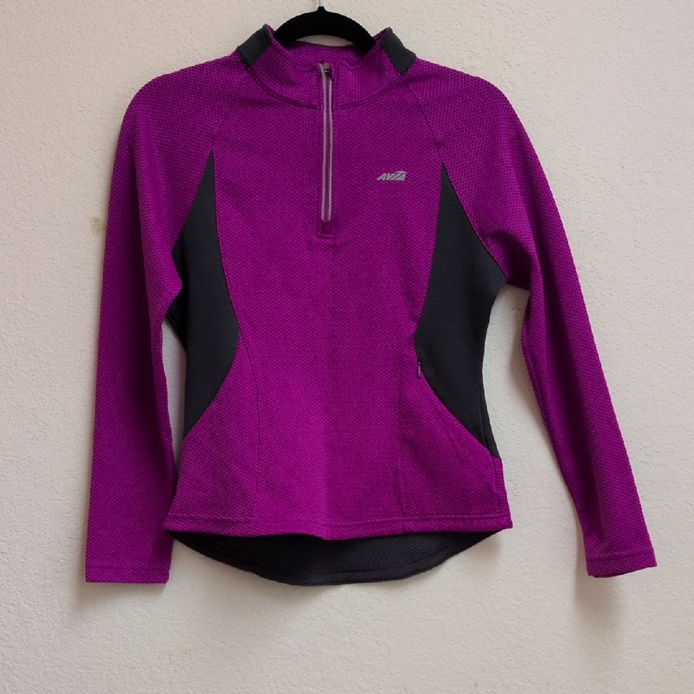 Avia Magenta and Black Quarter-Zip Pullover